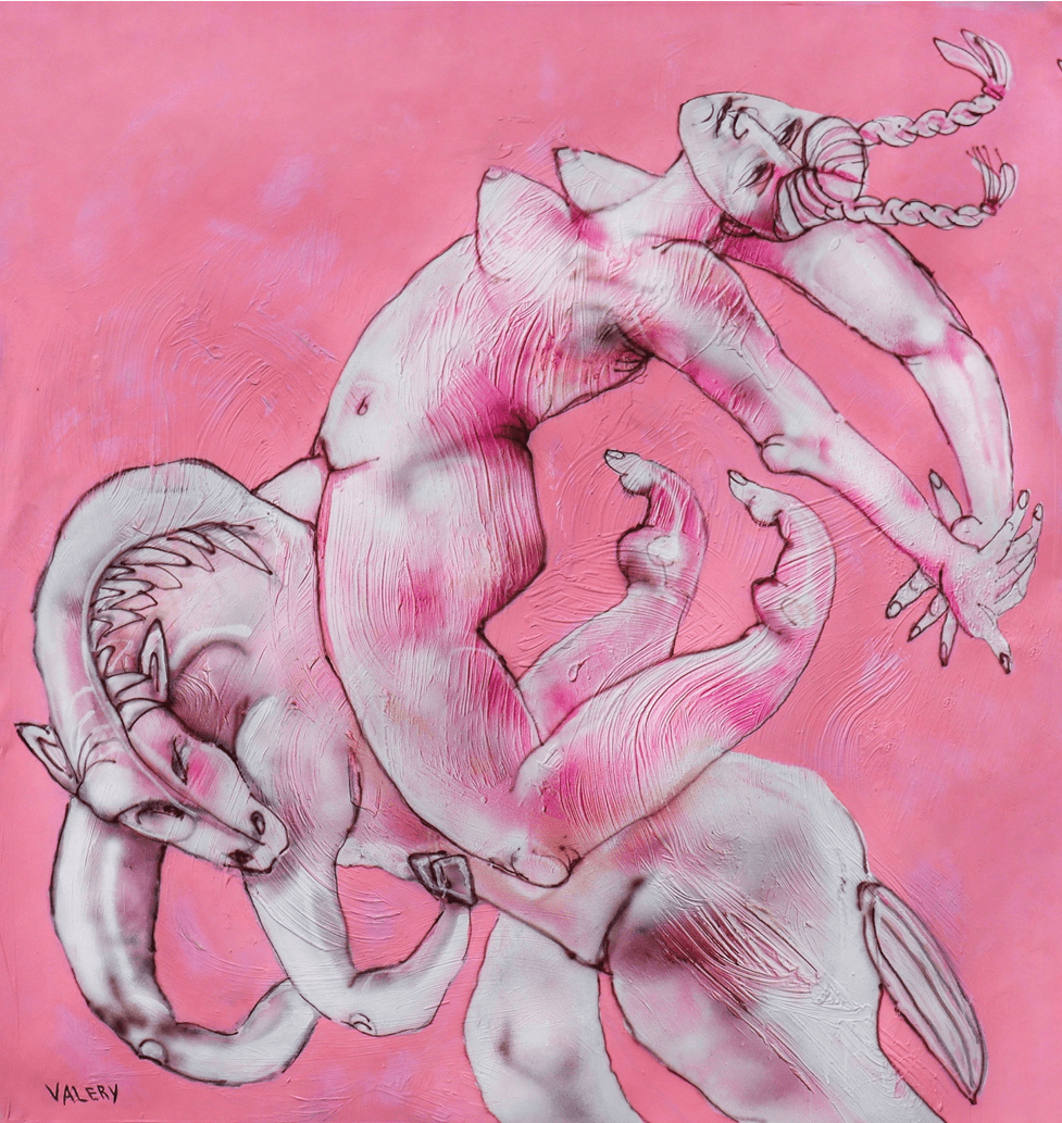 "Escape", 150x140cm, oil on canvas