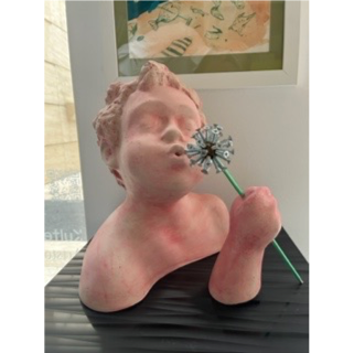 "Dandelion", technique liquid stone and metal, 40x30x30cm