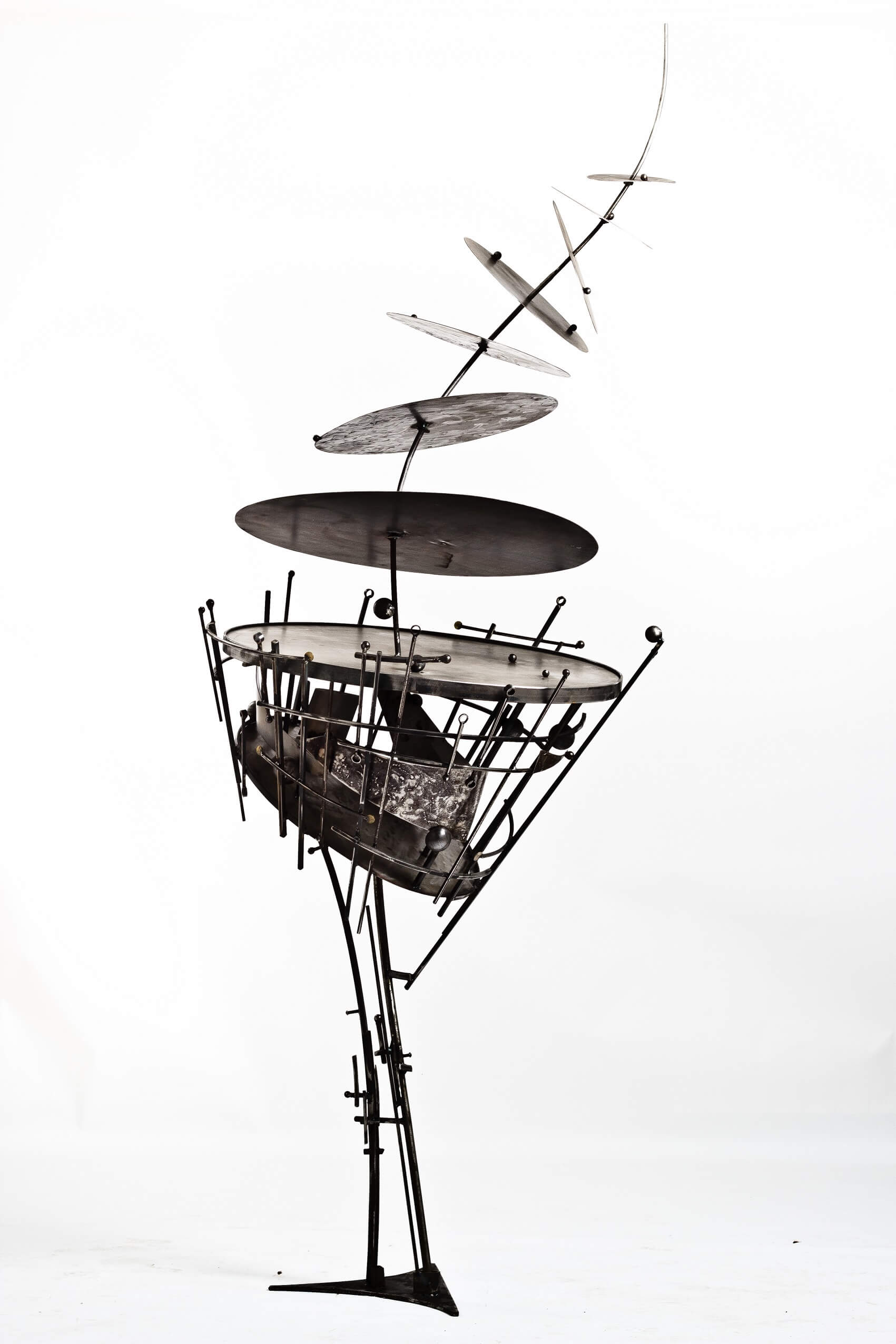"The drums", technique repousage, material metal, 200x90cm